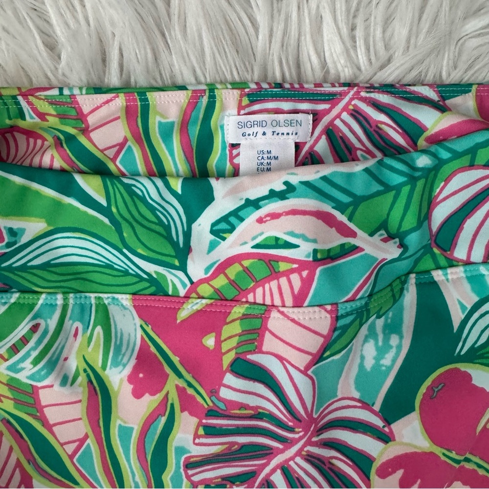 NWT SIGRID OLSEN Golf & Tennis Tropical print Asymmetrical Pleated Skort, Medium - Picture 4 of 6